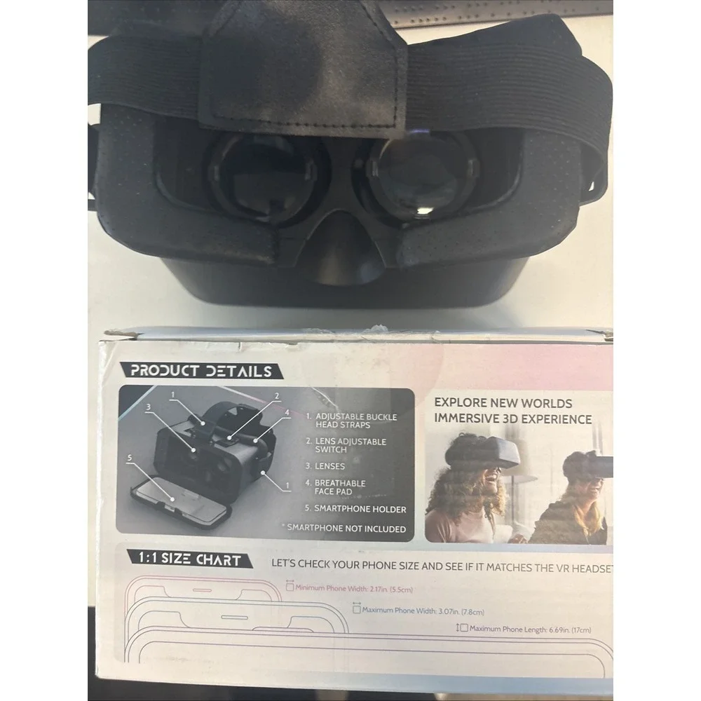 Smartphone Compatible VR Headset Supports Multiple Phones New In Open Box Fun